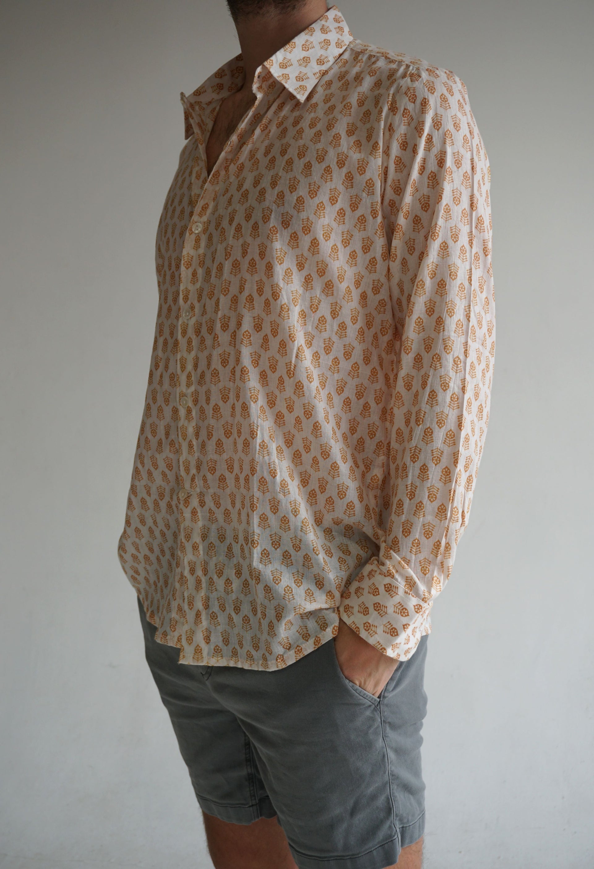 LV Polka Pattern Brown Long Sleeve T-Shirt